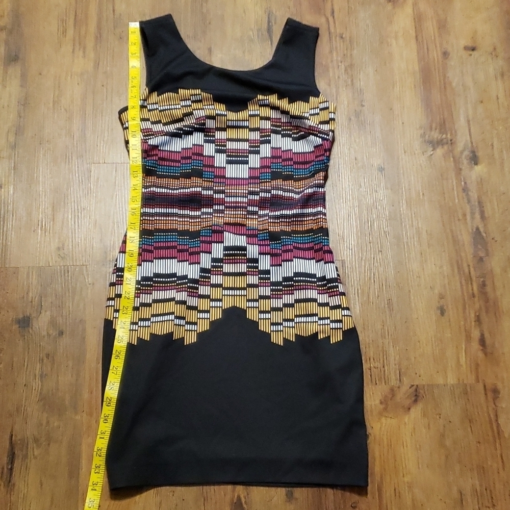Bebe bodycon geometric colorful stretch dress